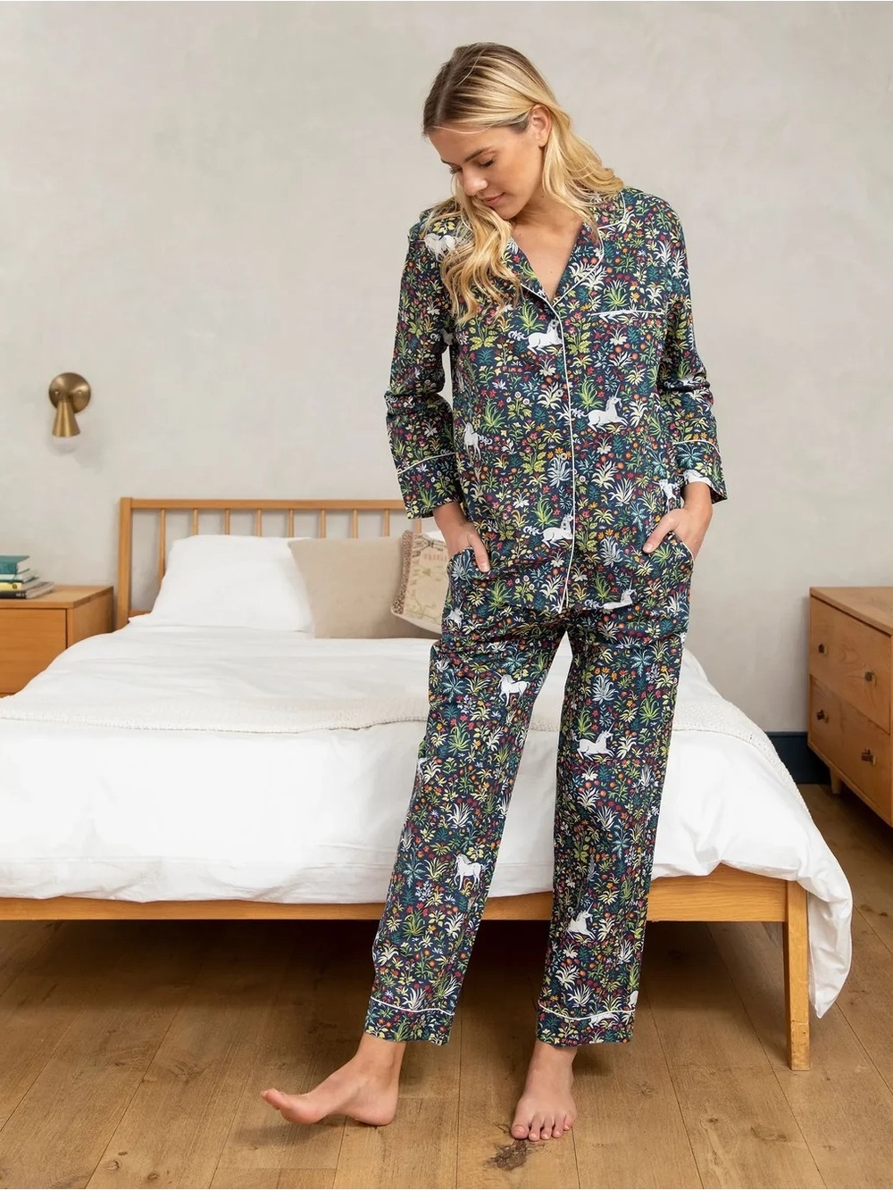 New Print fresh PJ Set Top & Pants 4X Whimsical Fairy Mystical Unicorn Garden
